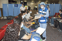 Passengers and crew members in close contact with the sick passenger are taken to a temporary holding area at the restricted area of the airport for further quarantine.