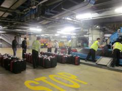 More staff members are deployed to handle the increasing number of check-in bags.